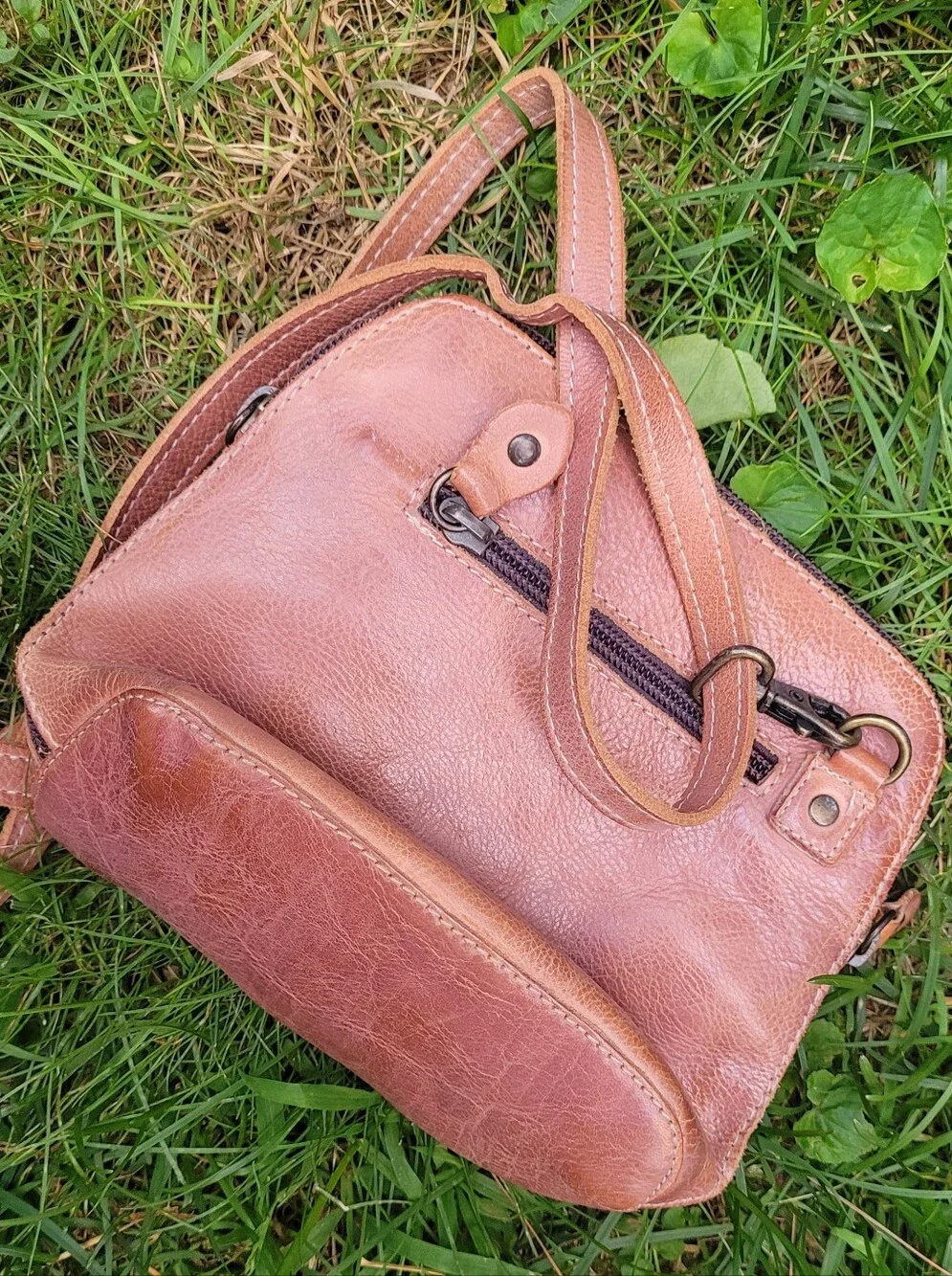 Bed Stu Leather Bag Venture Tan Rustic Mason
